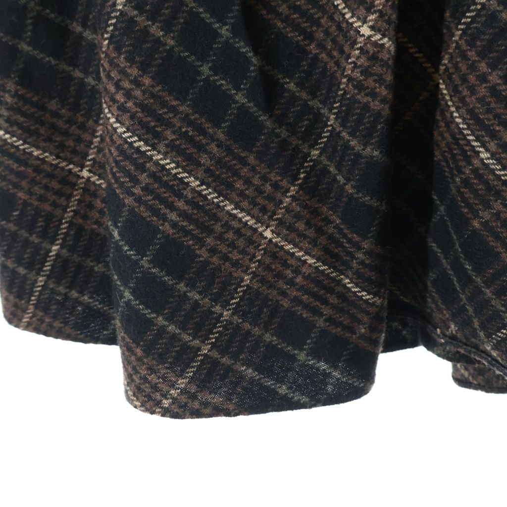 Celine Belt with Buckle Flannel Check Midi Skirt 34 — view 6