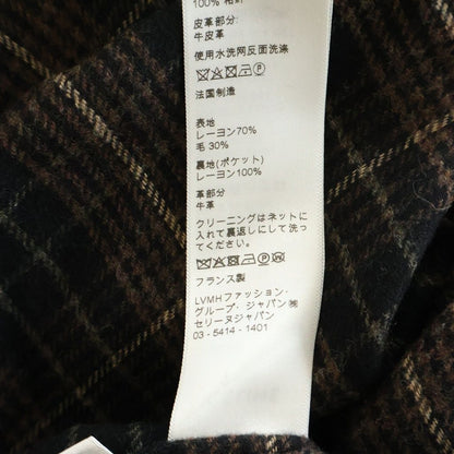 Celine Belt with Buckle Flannel Check Midi Skirt 34 — view 8