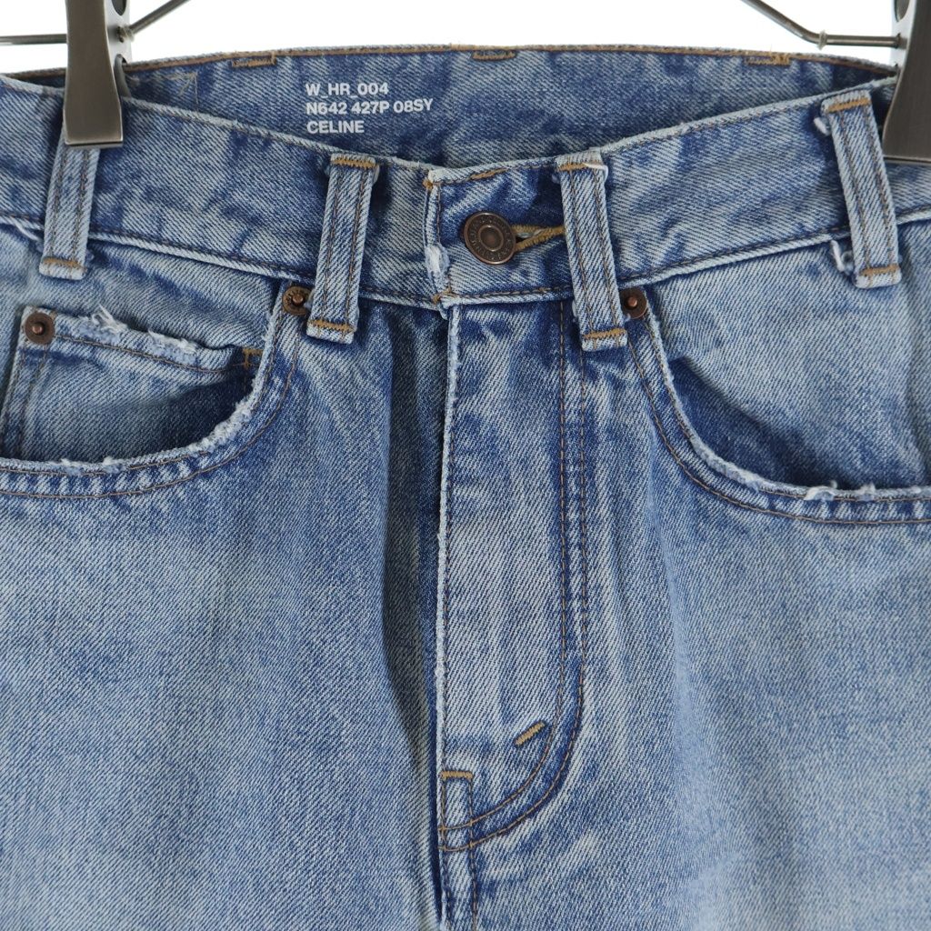 Celine Margaret Jeans Distressed Denim Pants Indigo — view 3
