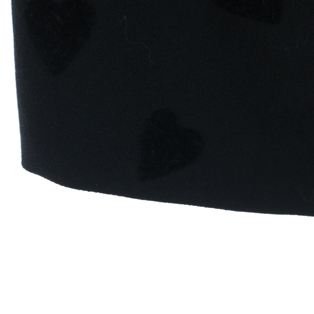 Celine Heart Pattern Wool Sable Mini Bustier Dress Black — view 6