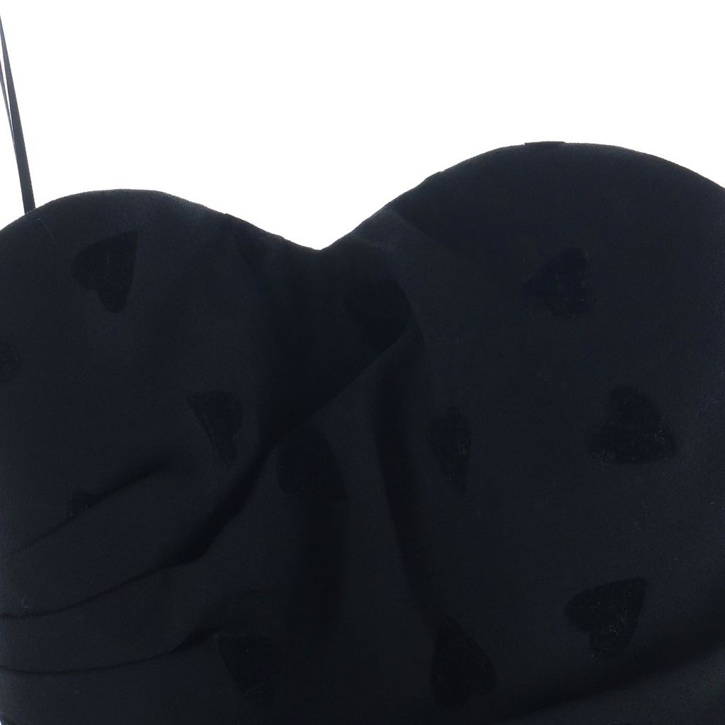 Celine Heart Pattern Wool Sable Mini Bustier Dress Black — view 4