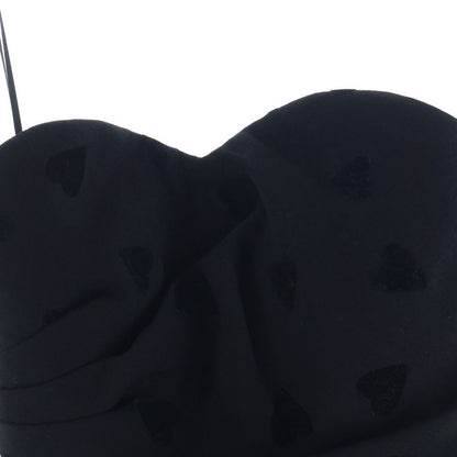 Celine Heart Pattern Wool Sable Mini Bustier Dress Black — view 4