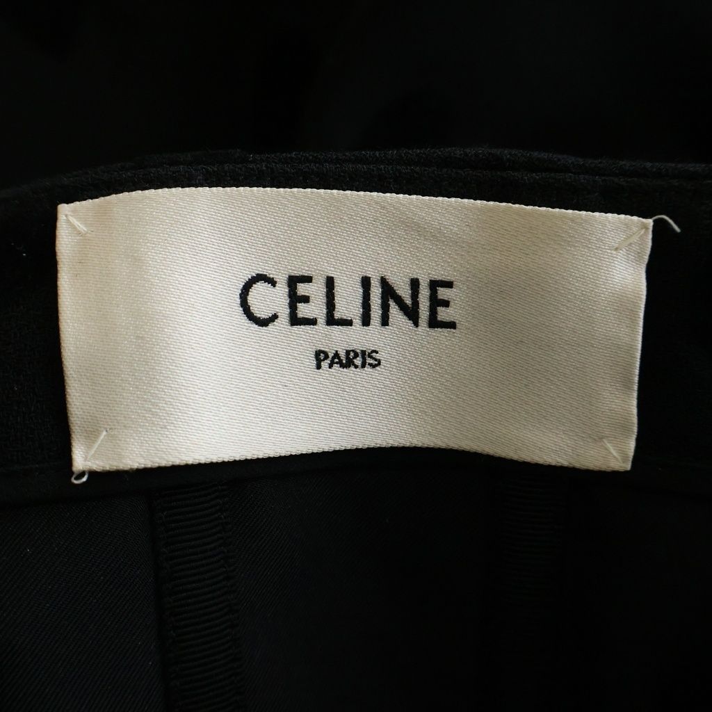 Celine Heart Pattern Wool Sable Mini Bustier Dress Black — view 7