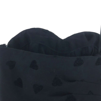 Celine Heart Pattern Wool Sable Mini Bustier Dress Black — view 3