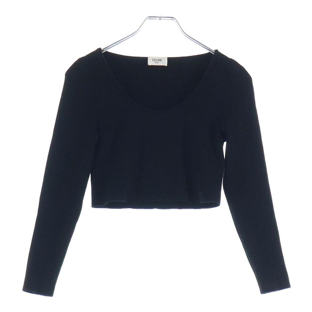 Celine Triomphe Short Cropped Top Black Retro