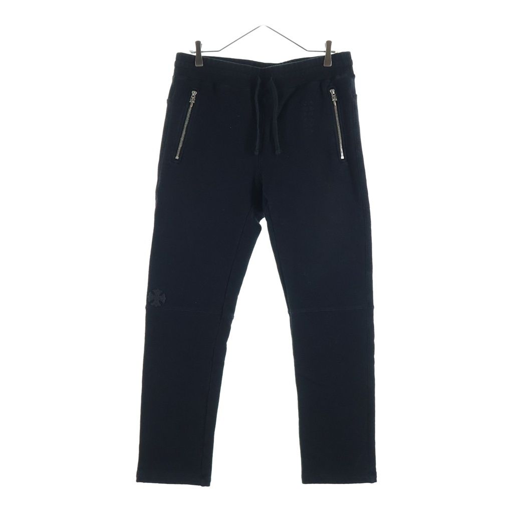 Chrome Hearts Not CH Plus Leather Patch Sweatpants Black