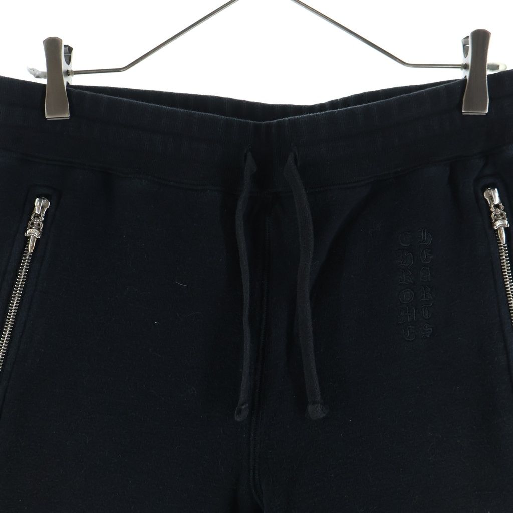 Chrome Hearts Not CH Plus Leather Patch Sweatpants Black — view 3