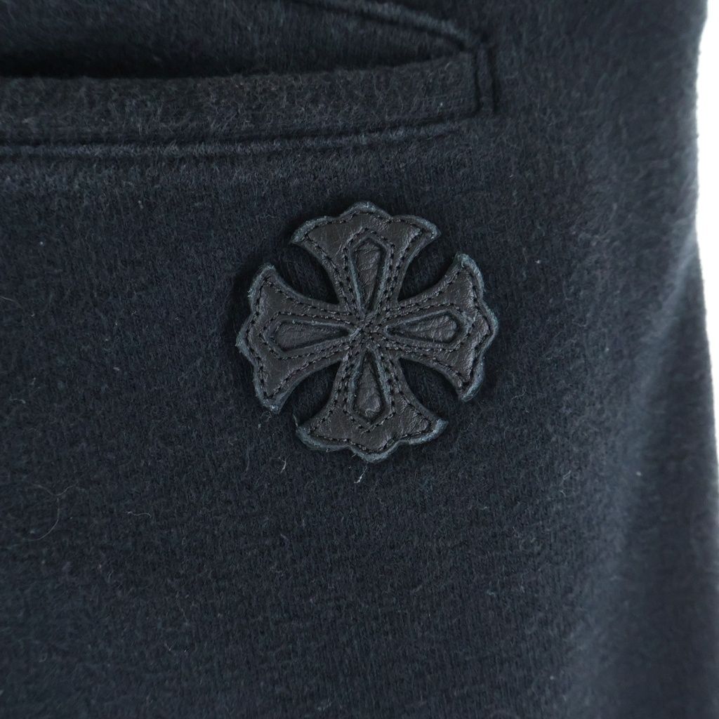 Chrome Hearts Not CH Plus Leather Patch Sweatpants Black — view 6