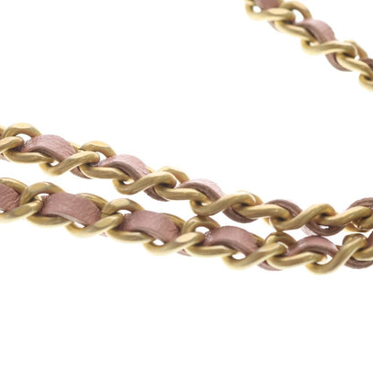 Chanel CC Logo Chain Mini Shoulder Bag Pink Leather Suede Gold — view 7