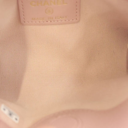 Chanel CC Logo Chain Mini Shoulder Bag Pink Leather Suede Gold — view 8