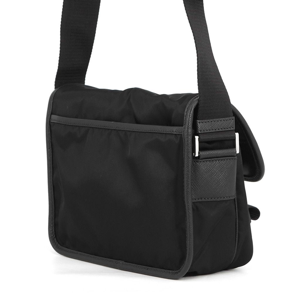 Prada Shoulder Bag Re-Nylon Triangle Logo Black — view 2