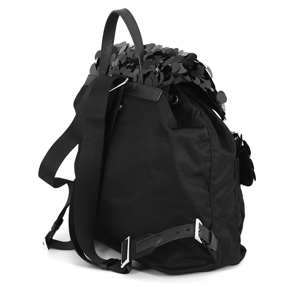 Prada Backpack Nylon Sequin Black — view 2