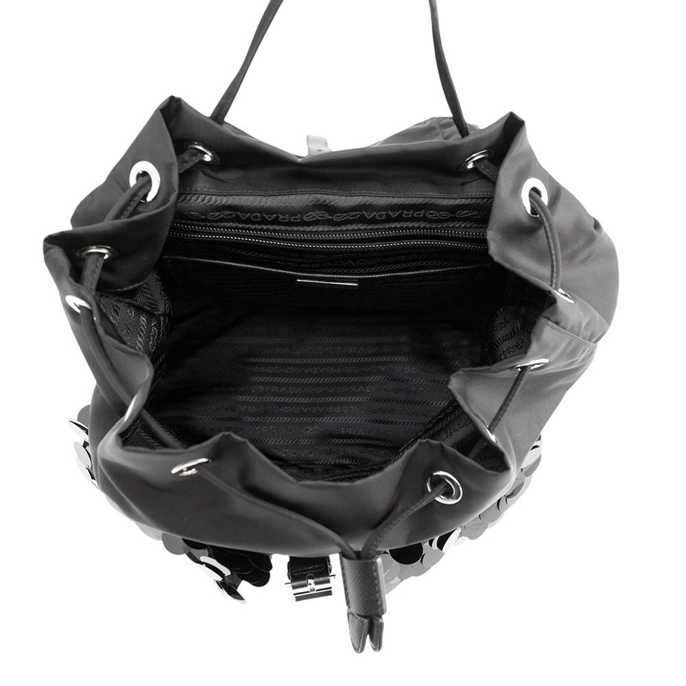 Prada Backpack Nylon Sequin Black — view 5