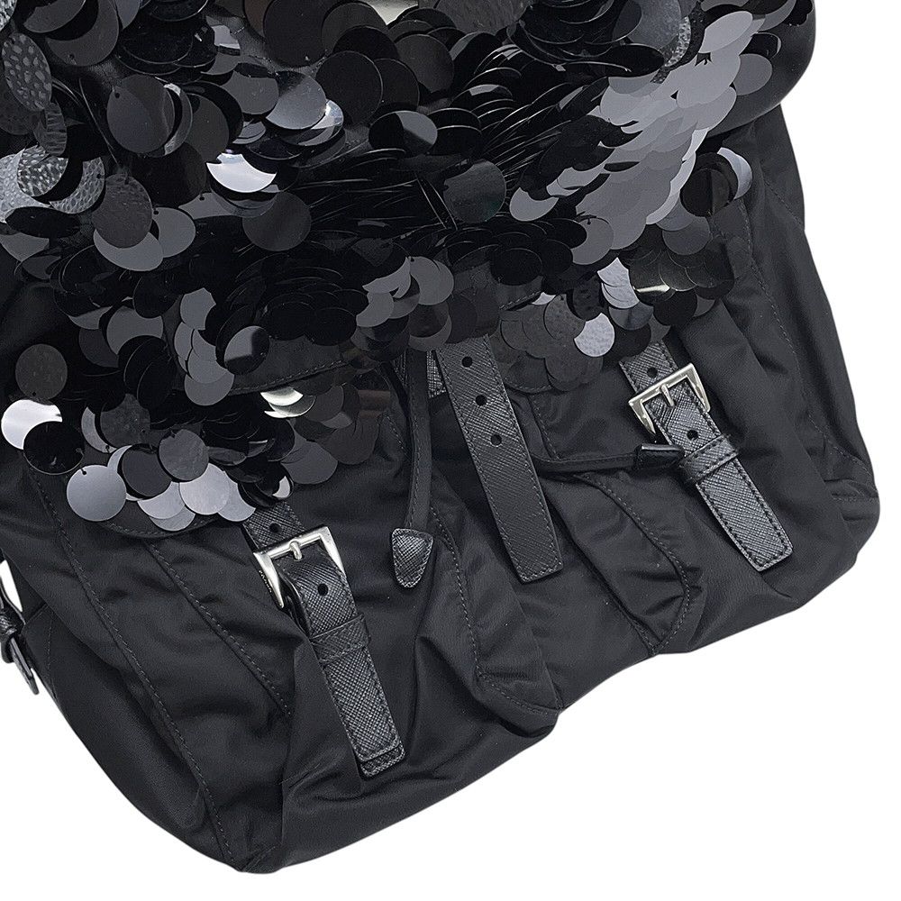 Prada Backpack Nylon Sequin Black — view 6