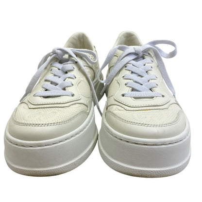 Gucci GG Embossed Sneakers Thick Sole Perforated Leather White Comfortable — view 2