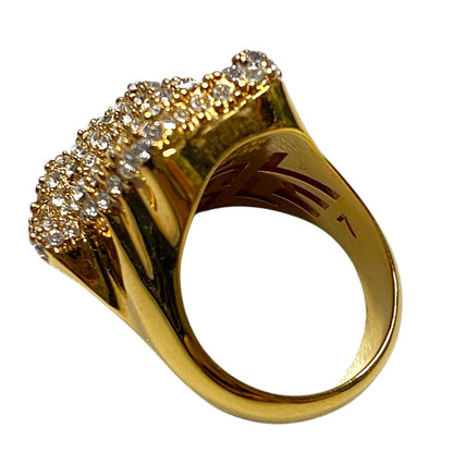 Versace Medusa Ring Crystal Metal Gold Fine Contemporary — view 8