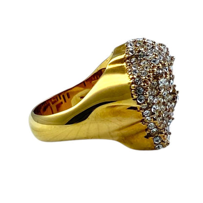 Versace Medusa Ring Crystal Metal Gold Fine Contemporary — view 4