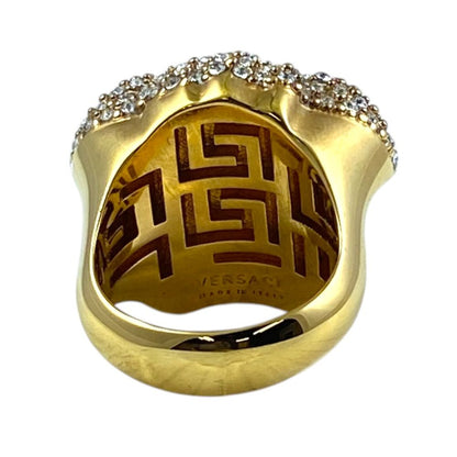 Versace Medusa Ring Crystal Metal Gold Fine Contemporary — view 3