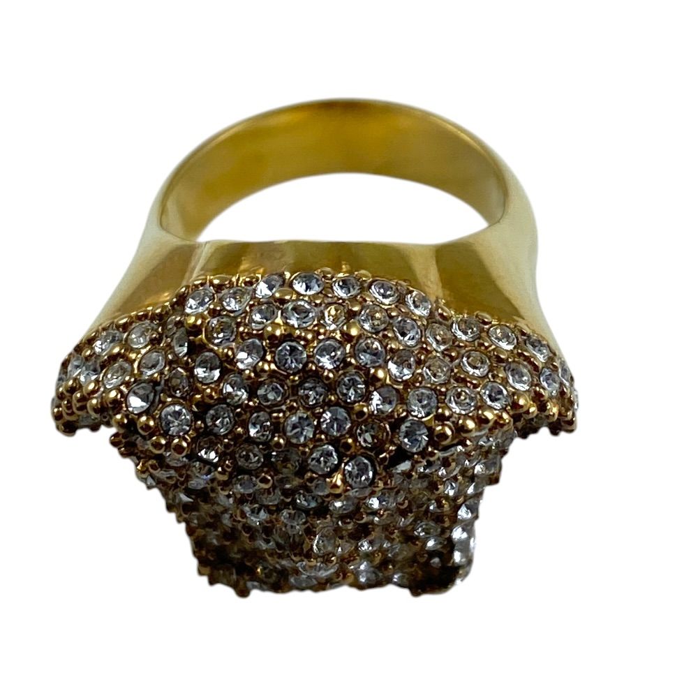 Versace Medusa Ring Crystal Metal Gold Fine Contemporary — view 5