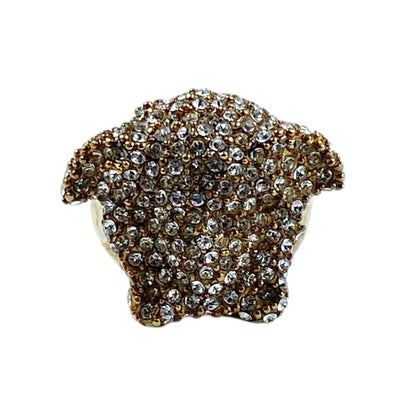 Versace Medusa Ring Crystal Metal Gold Fine Contemporary