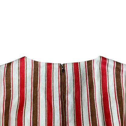 Dolce & Gabbana Sicilian Line Striped Dress Linen Red White 38 Gorgeous High — view 8