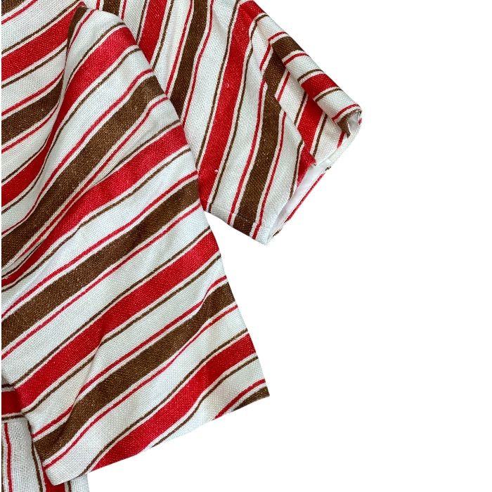 Dolce & Gabbana Sicilian Line Striped Dress Linen Red White 38 Gorgeous High — view 6