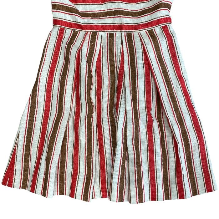 Dolce & Gabbana Sicilian Line Striped Dress Linen Red White 38 Gorgeous High — view 7