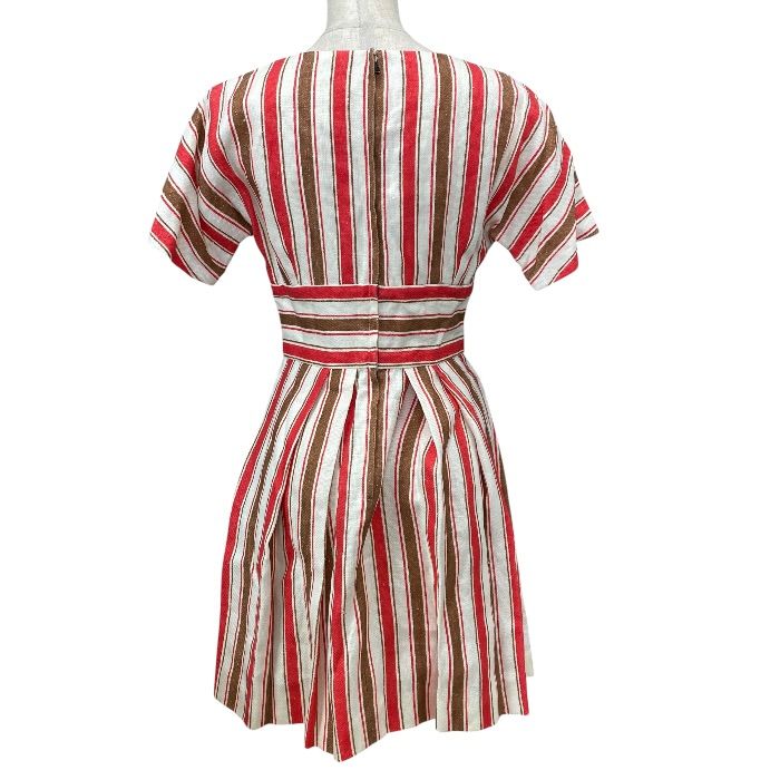 Dolce & Gabbana Sicilian Line Striped Dress Linen Red White 38 Gorgeous High — view 3