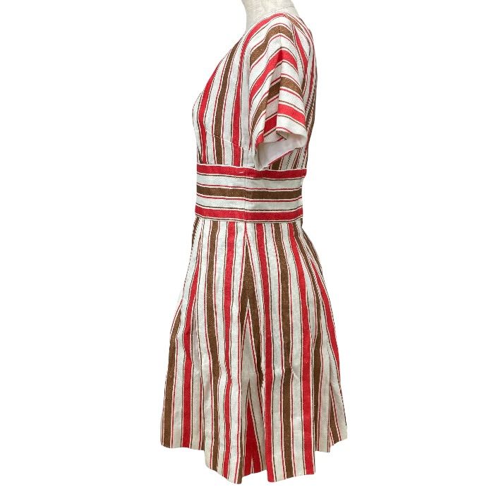 Dolce & Gabbana Sicilian Line Striped Dress Linen Red White 38 Gorgeous High — view 2