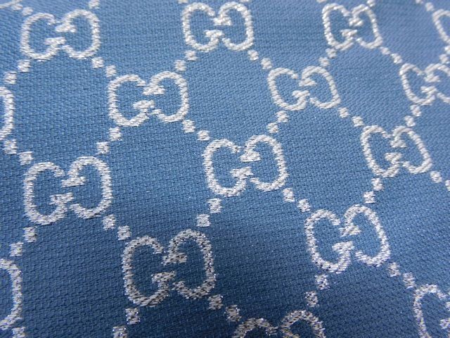 Gucci GG Lame Shawl Cotton Rayon Light Blue Scarf — view 3
