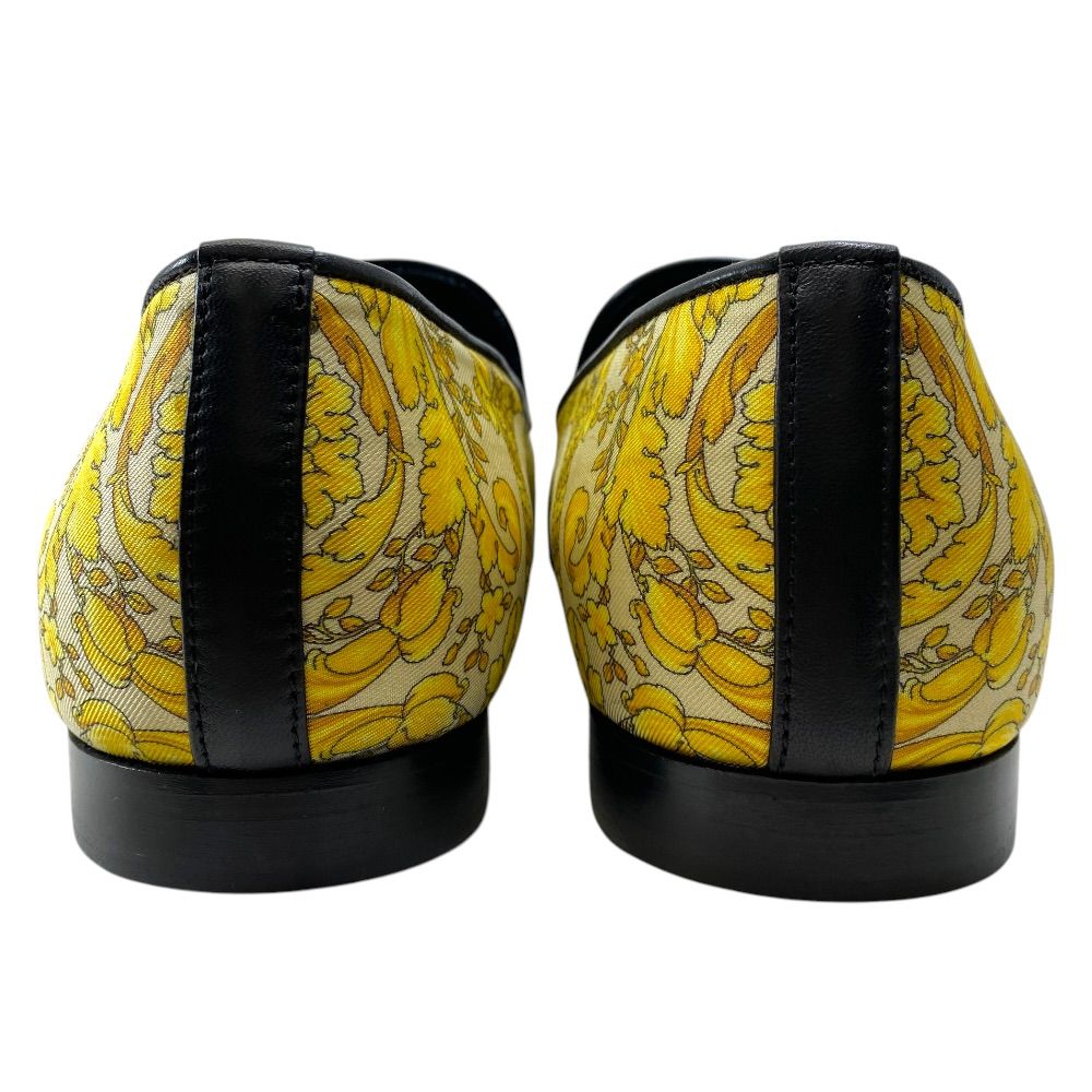 Versace Barocco Loafers Slip on Shoes Silk Cotton Yellow High Quality Comfortabl — view 4