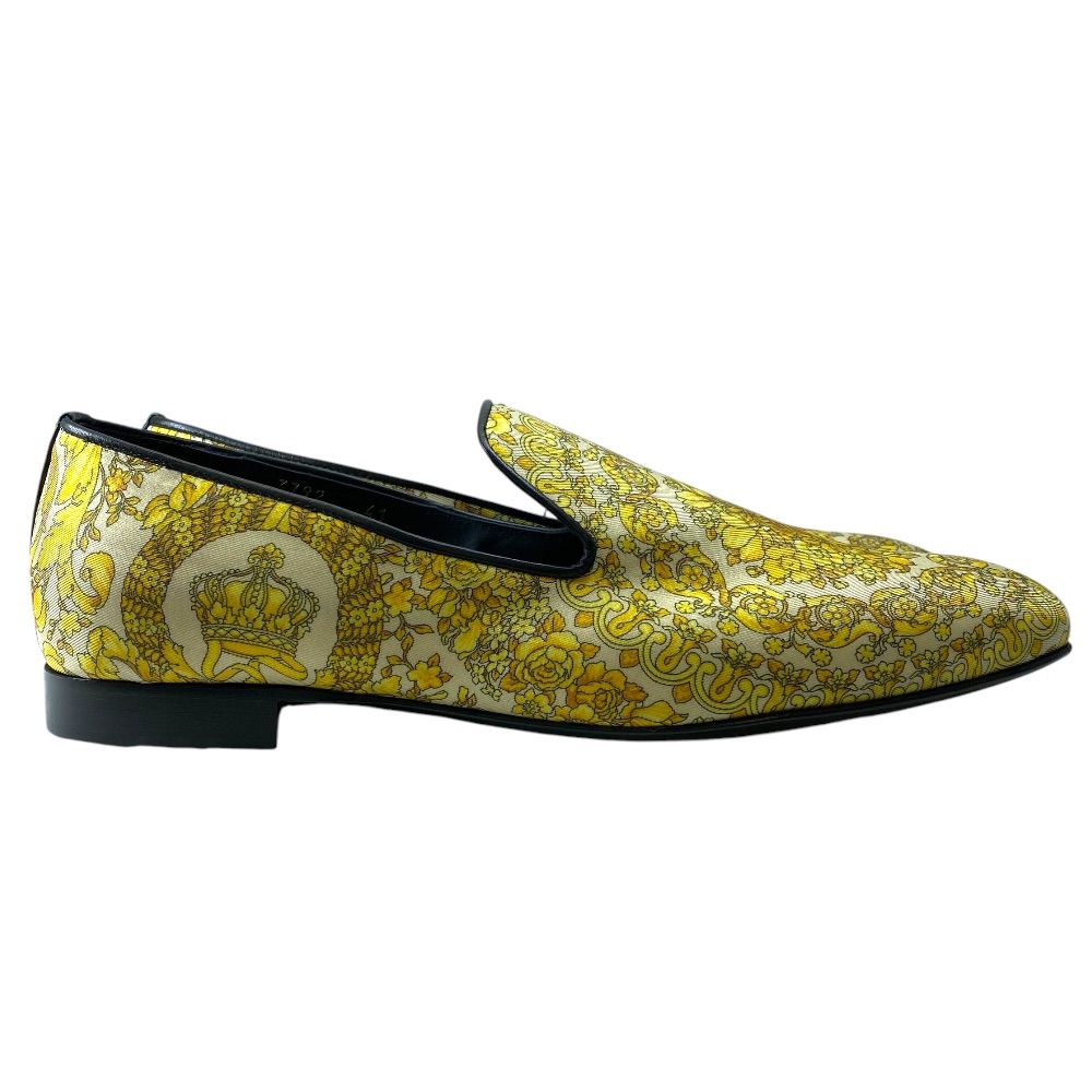 Versace Barocco Loafers Slip on Shoes Silk Cotton Yellow High Quality Comfortabl — view 5