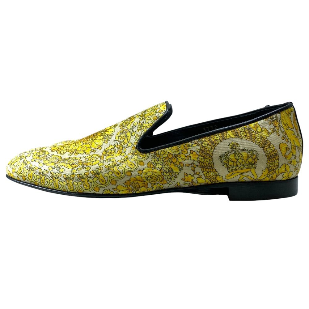 Versace Barocco Loafers Slip on Shoes Silk Cotton Yellow High Quality Comfortabl — view 3