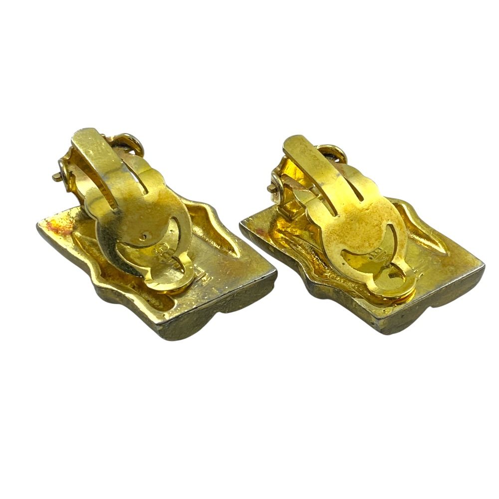 Hermes Vintage Earrings Bamboo Motif Metal Gold Gorgeous Presence — view 7