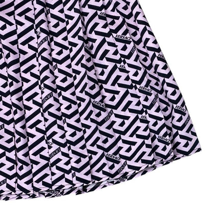 Versace la Greca Pleats Mini Skirt Polyester Pink Black Fine Contemporary — view 5