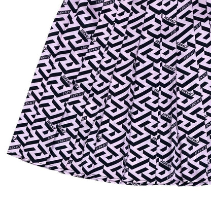 Versace la Greca Pleats Mini Skirt Polyester Pink Black Fine Contemporary — view 6