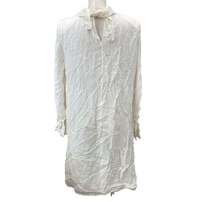 Fendi Vintage Tunic Dress Ruffle High Neck Lace O2r Silk Ivory Gorgeous — view 3