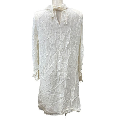 Fendi Vintage Tunic Dress Ruffle High Neck Lace O2r Silk Ivory Gorgeous — view 3