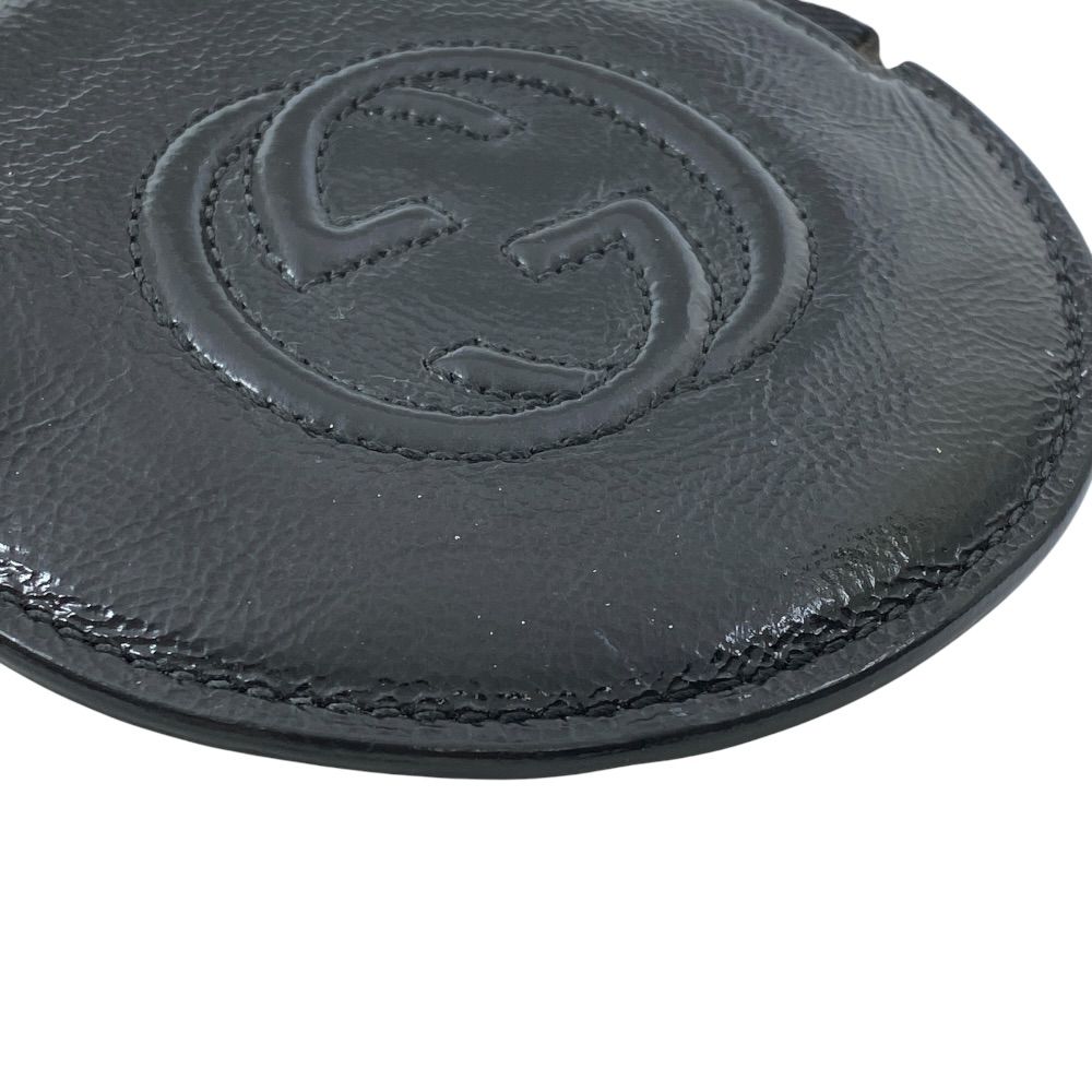 Gucci Soho Coin Case Wallet Purse Circle Patent Leather Black Everyday — view 3
