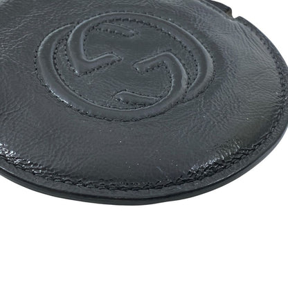 Gucci Soho Coin Case Wallet Purse Circle Patent Leather Black Everyday — view 3