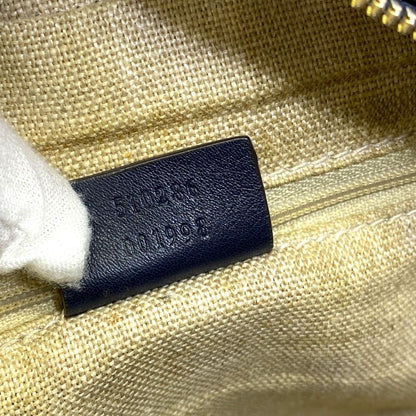 Gucci Micro Guccissima Mini Boston Bag GG Embossed Leather Navy Silver Going — view 6