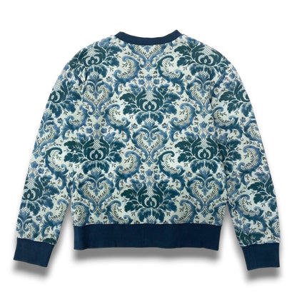 Dolce & Gabbana D&G Long Sleeve Sweatshirt Crew Neck Floral Pattern 44 Navy — view 3
