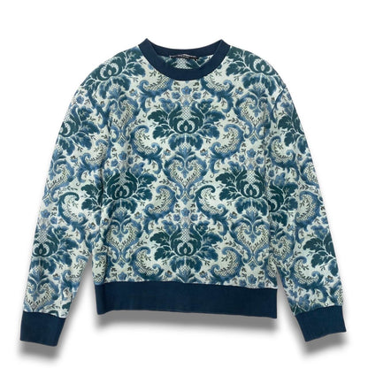 Dolce & Gabbana D&G Long Sleeve Sweatshirt Crew Neck Floral Pattern 44 Navy — view 2