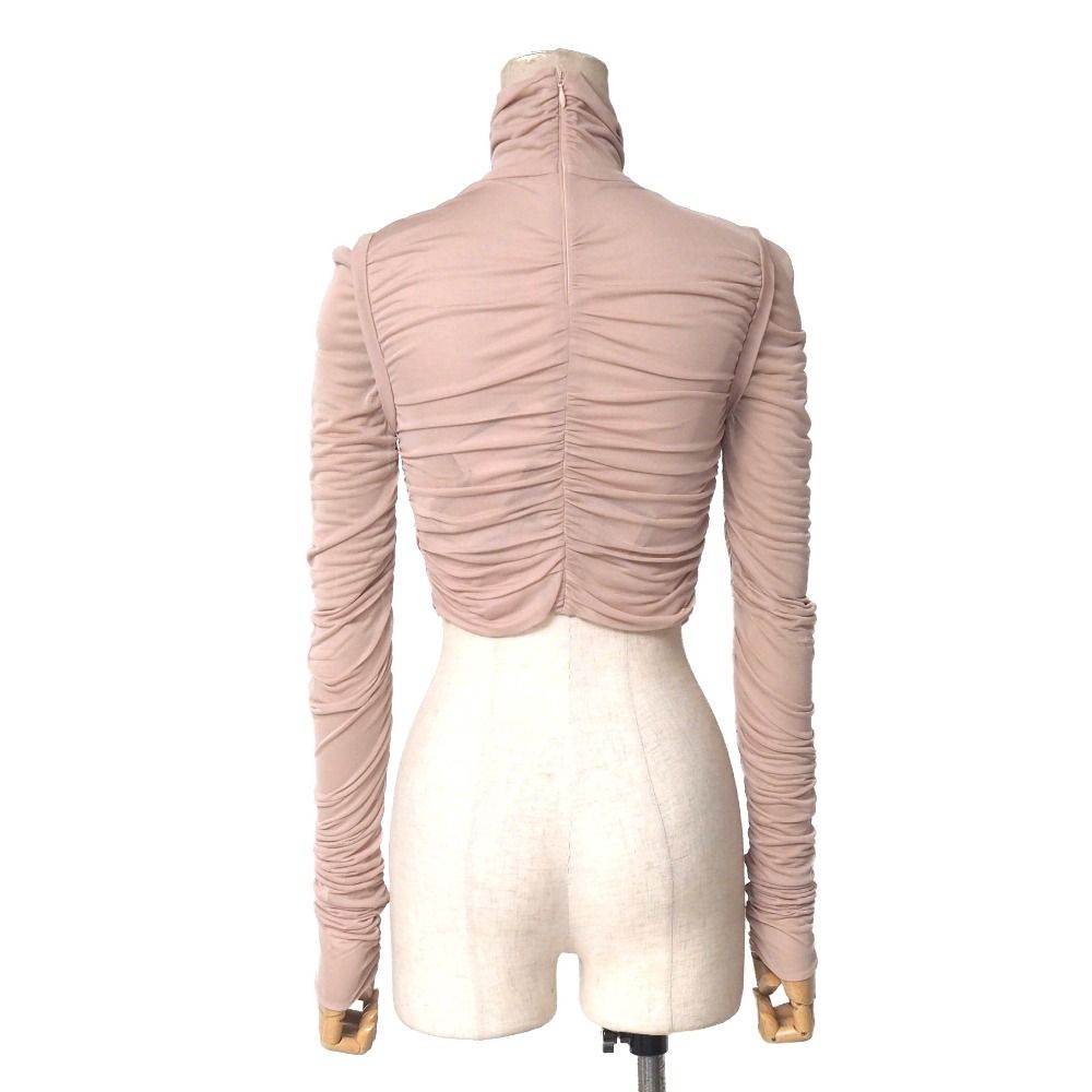 Dolce & Gabbana Blouse 36 Cropped Shirred Gathered High — view 3