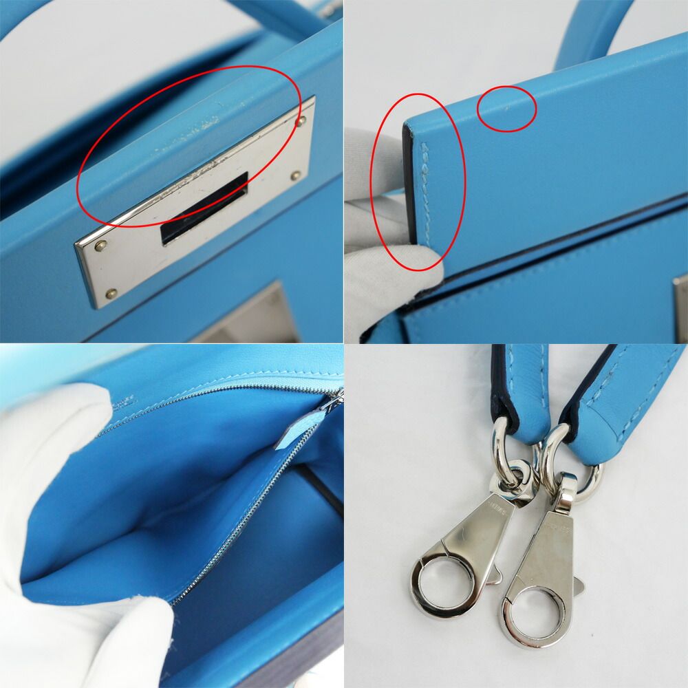 Hermes Vanquatre 29 Blue Nole Togo Swift Silver Tote Handbag Bag — view 8