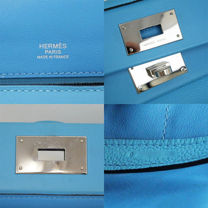 Hermes Vanquatre 29 Blue Nole Togo Swift Silver Tote Handbag Bag — view 6