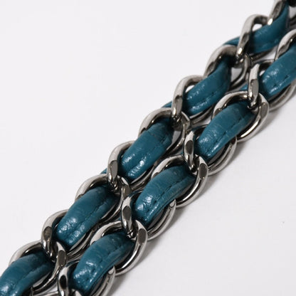 Chanel Maxi Quilted 30 Double Flap Chain Shoulder Bag CC Logo Lambskin Turquoise — view 8