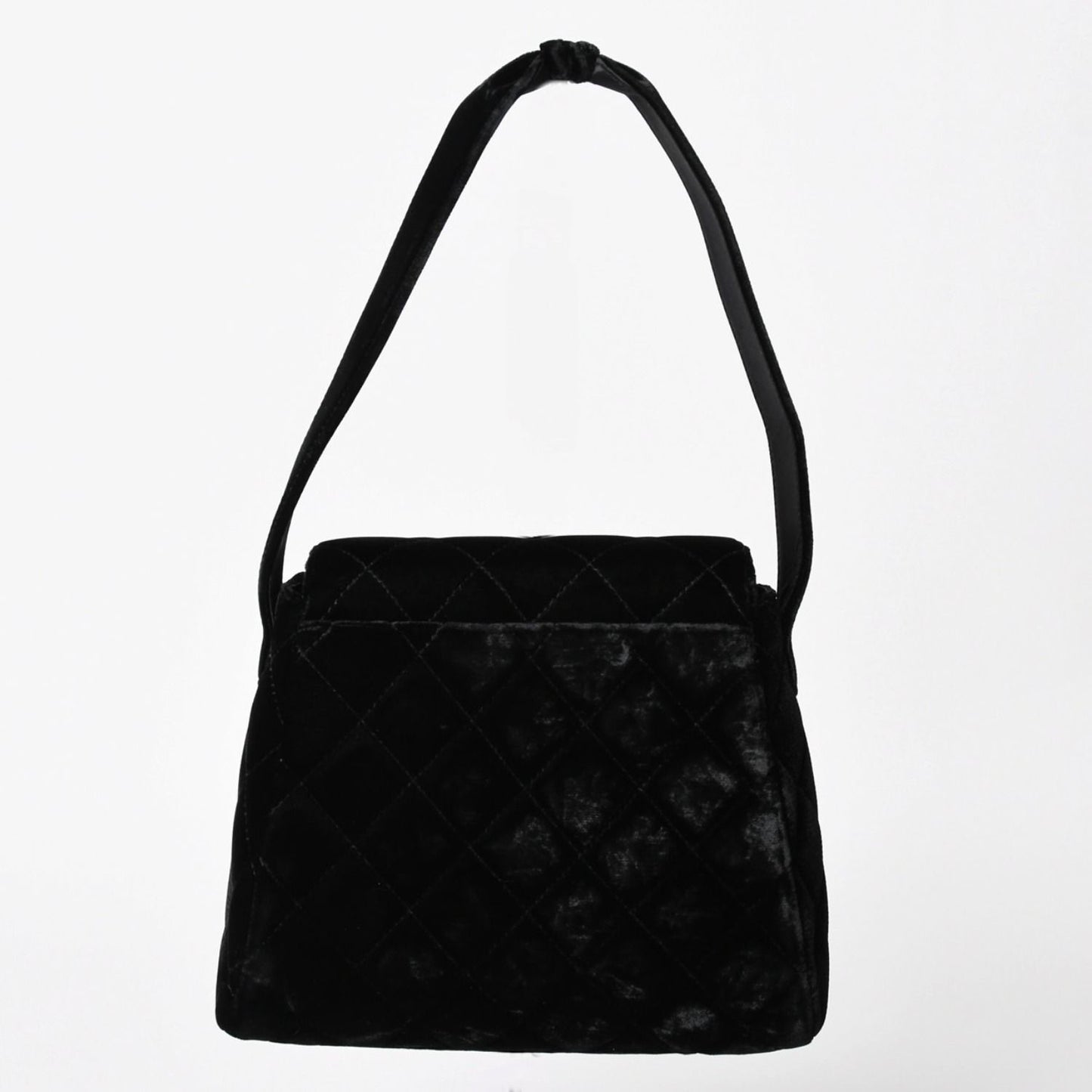 Chanel Bag CC Logo Velvet Quilted Turnlock Black Gold — view 2