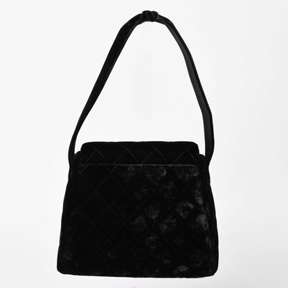 Chanel Bag CC Logo Velvet Quilted Turnlock Black Gold — view 2