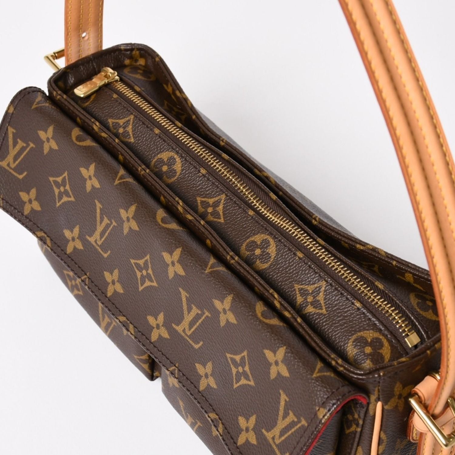 Louis Vuitton Viva-Cite MM Handbag Bag Monogram Brown Gold — view 5